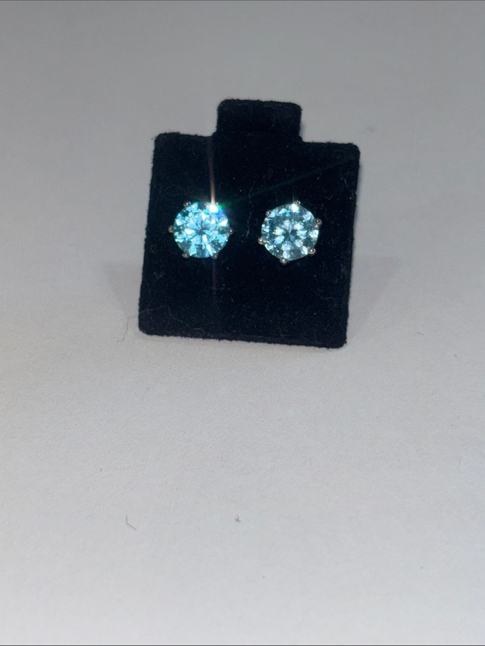 Origami Owl Aquamarine Round Stud Earrings